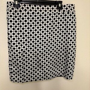 Cynthia Rowley Black and White Geometric Pencil Skirt